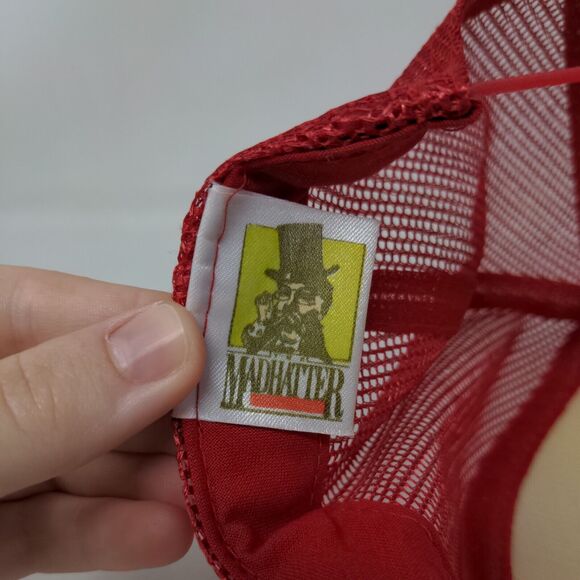 Mustang GT Snapback Mesh Back Rope Trucker Hat Red Adult Fit All Mad Hatter - Picture 7 of 8